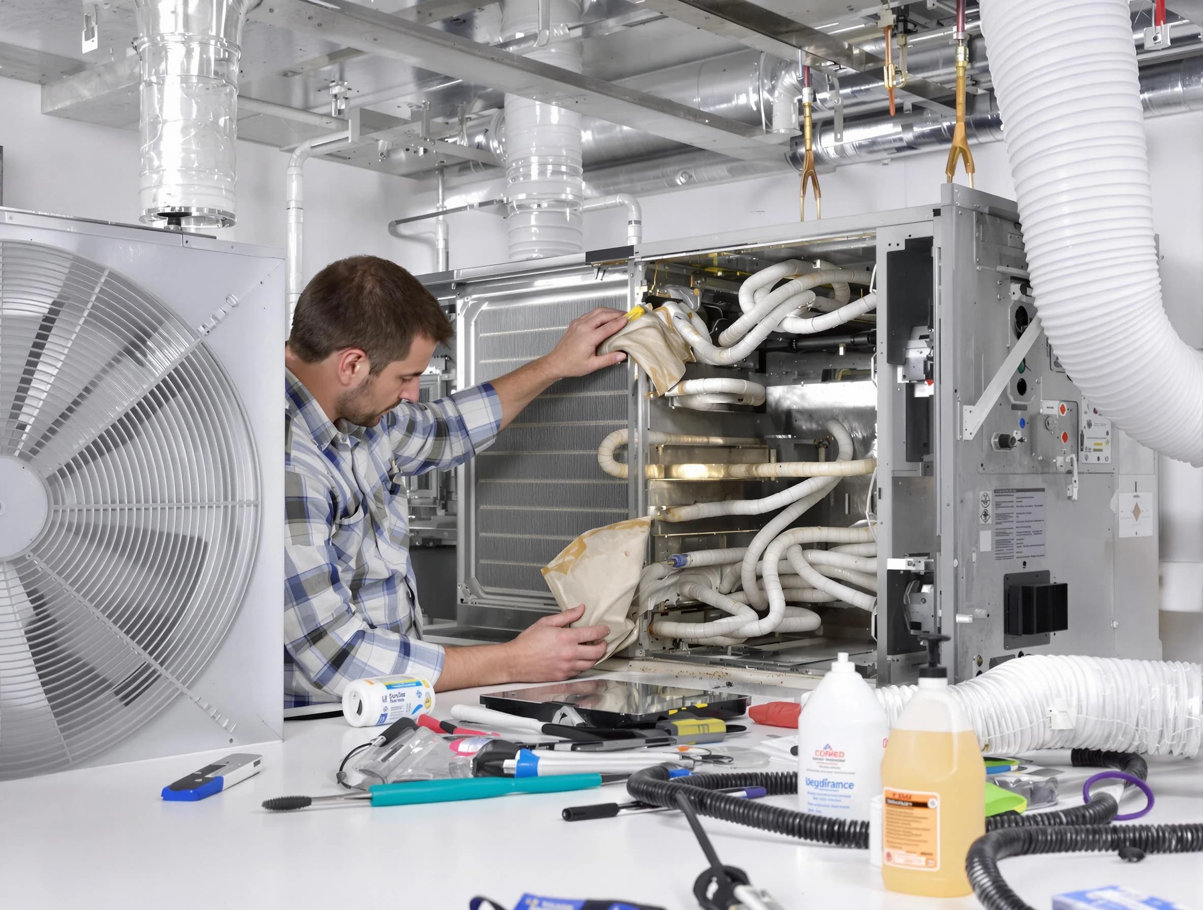 Shaler Air Duct Cleaning specialist performing precision AC coil cleaning in Shaler