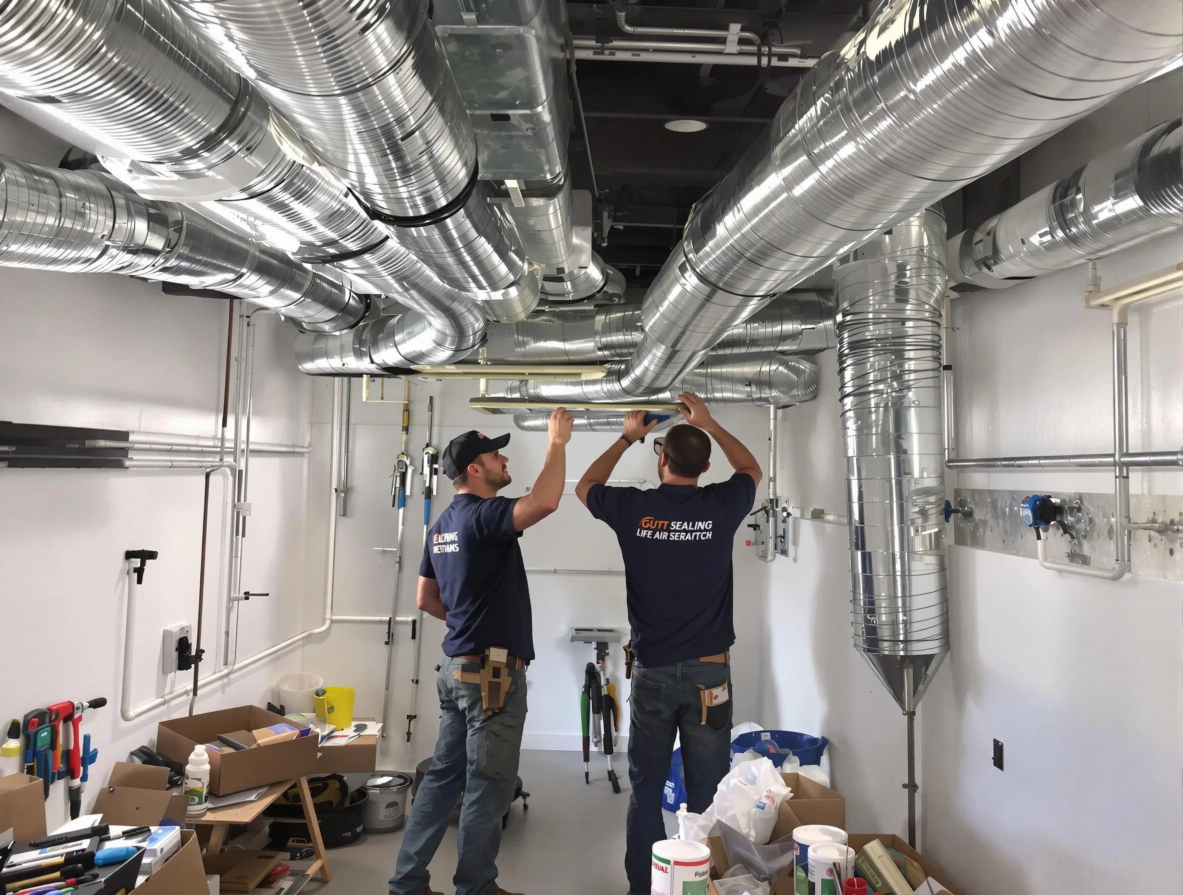 Shaler Air Duct Cleaning technician applying professional duct sealing solutions in Shaler