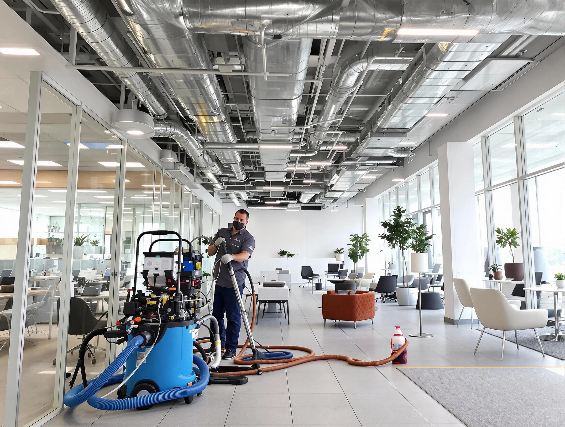 Shaler Air Duct Cleaning team conducting comprehensive commercial duct cleaning at a business location in Shaler