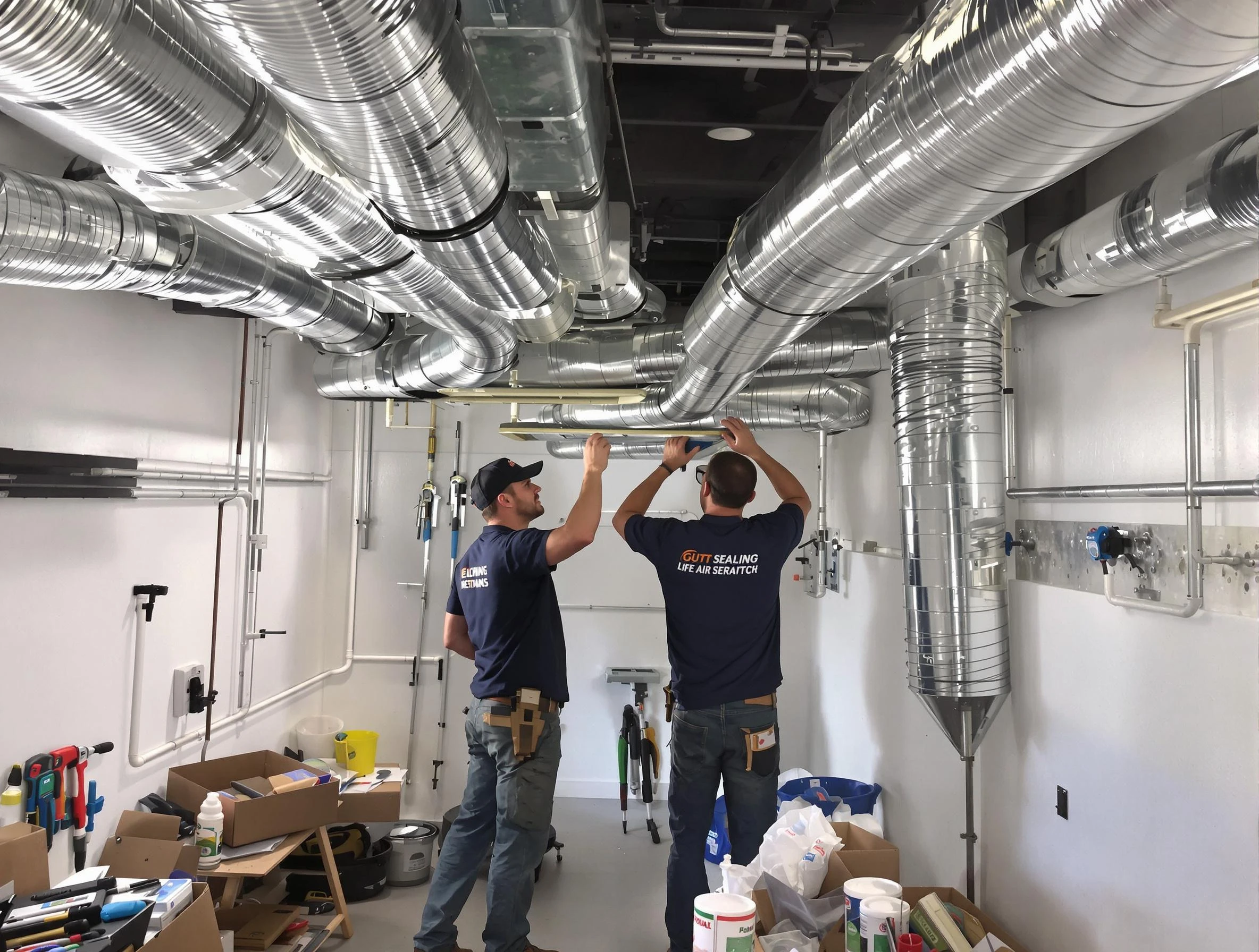 Shaler Air Duct Cleaning technician applying professional duct sealing solutions in Shaler