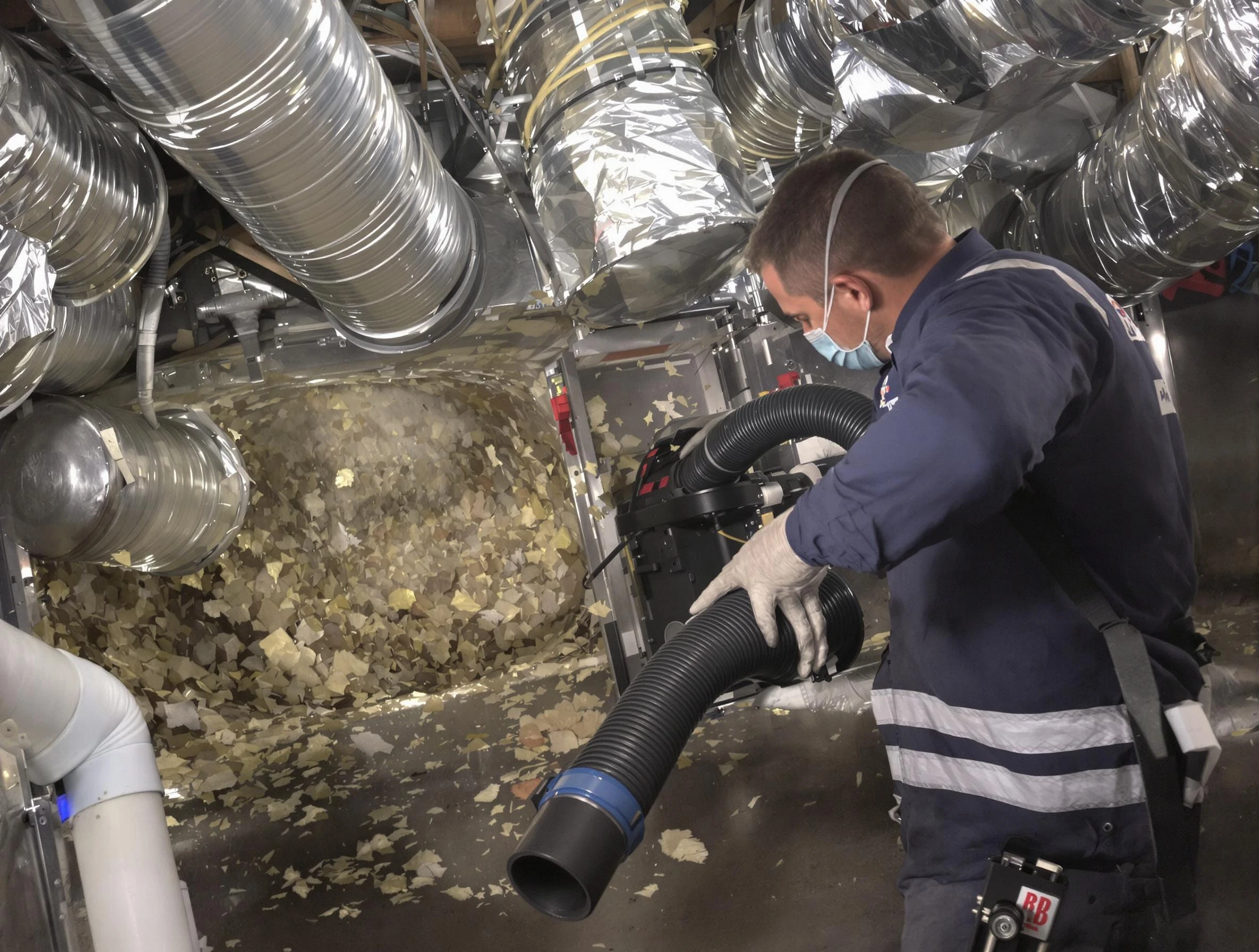 Shaler Air Duct Cleaning specialist operating negative pressure cleaning equipment for thorough duct maintenance in Shaler